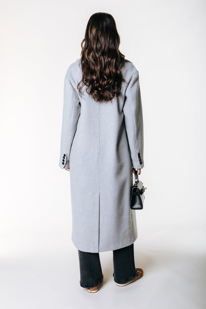 Zania Wool Coat | Light Grey Melange