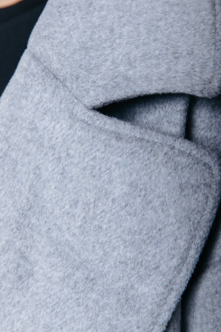 Zania Wool Coat | Light Grey Melange