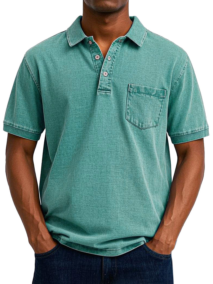 Men's Stylish Denim Polo Shirt