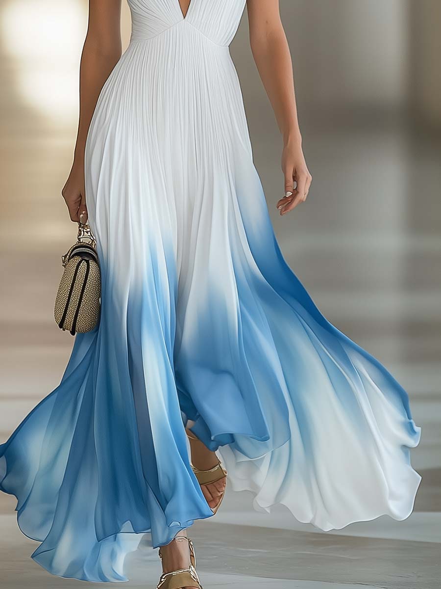 Bonnie | Gradient Chiffon Maxi Dress