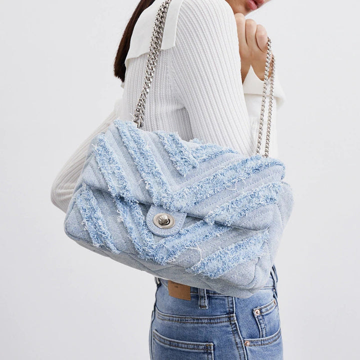Macy - Elegant Light Blue Denim Crossbody Bag for Women