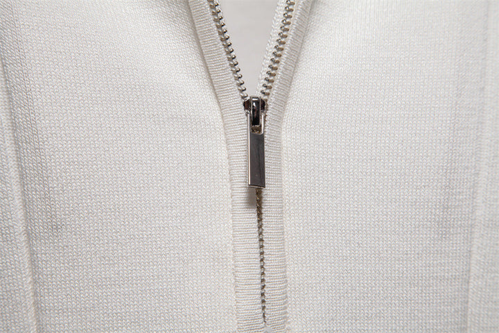 Men's Short-Sleeve Quarter-Zip Ribbed Polo Shirt