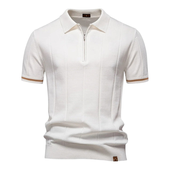 Men's Stretch Knit Texture Viscose Polo Shirt