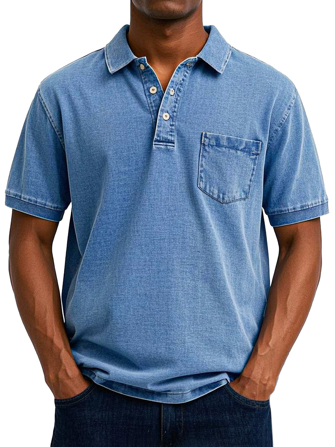 Men's Stylish Denim Polo Shirt