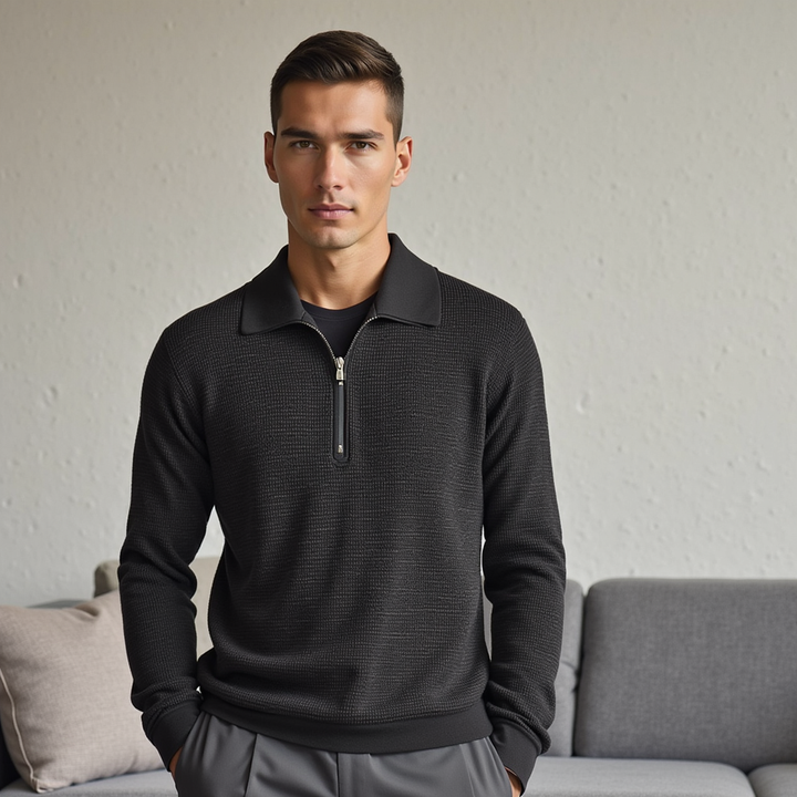 Waffle Half-Zip Polo