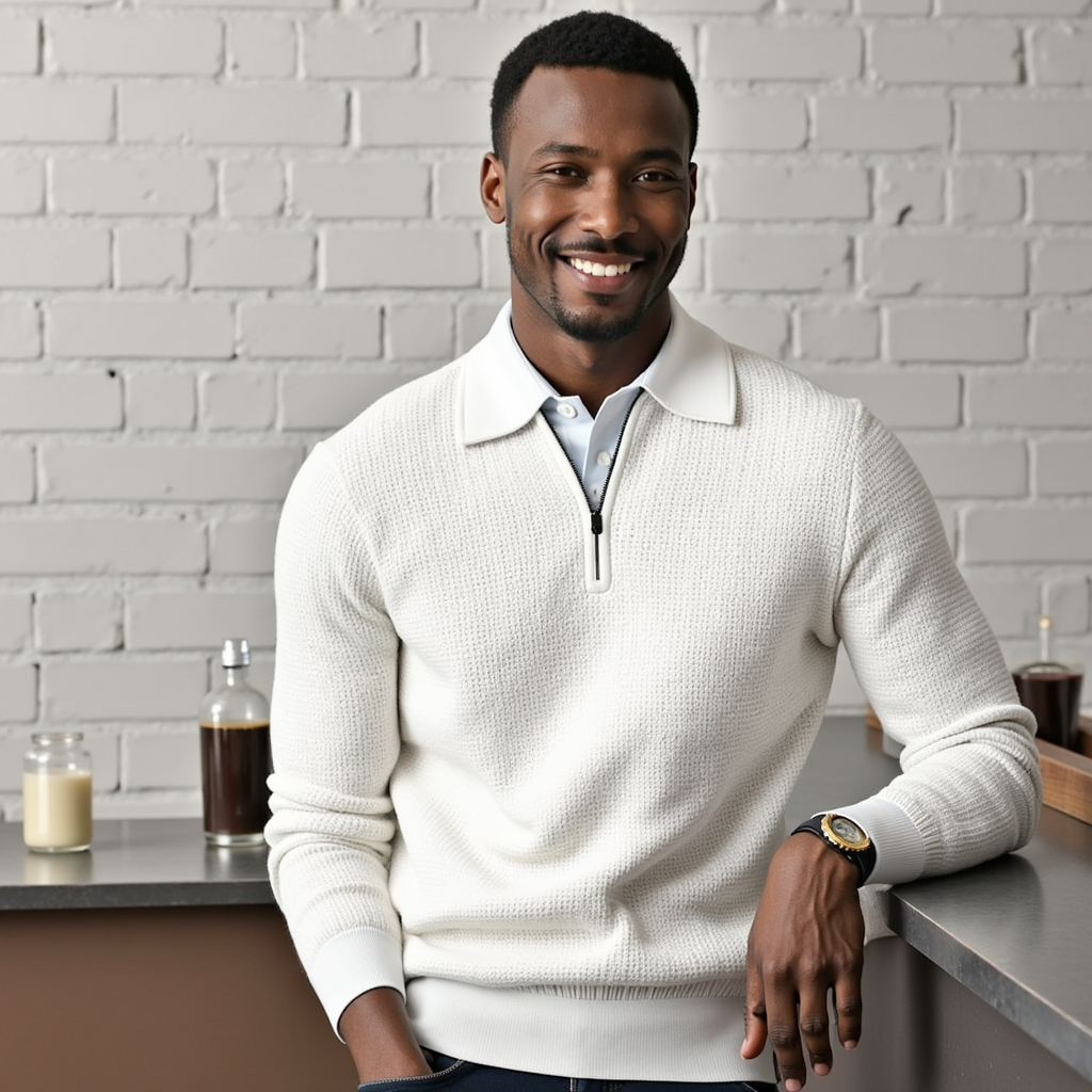 Waffle Half-Zip Polo