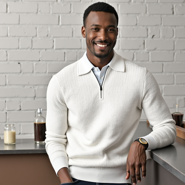 Waffle Half-Zip Polo