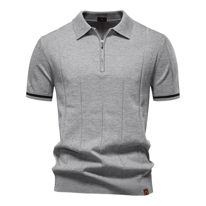 Men's Stretch Knit Texture Viscose Polo Shirt