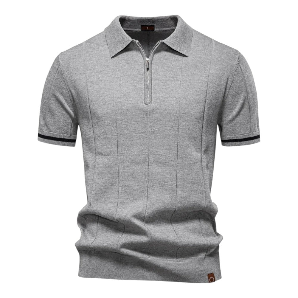 Men's Stretch Knit Texture Viscose Polo Shirt