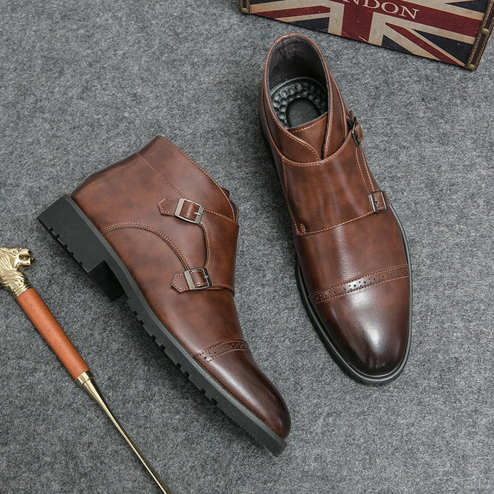 Parker | Faux Leather Double Monk-Strap Boots