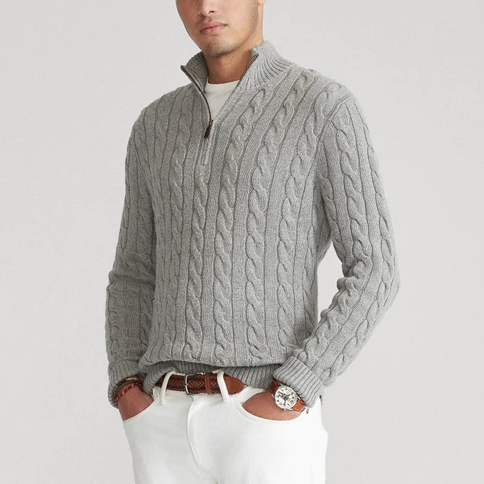 Cozy Chunky Knit Wool Sweater for Men