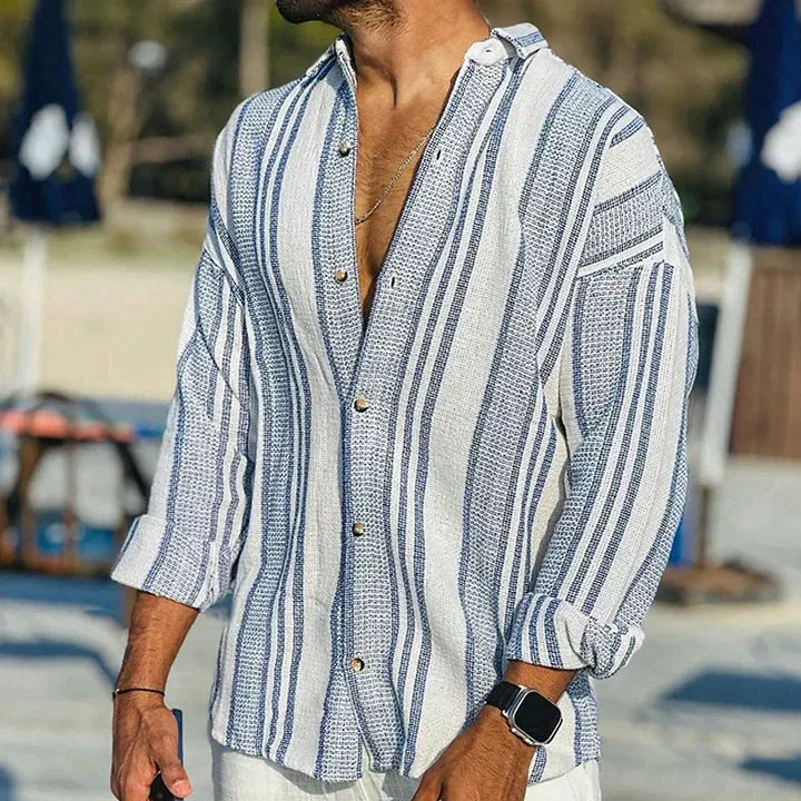 Men’s Vintage Striped Button-Up Shirt