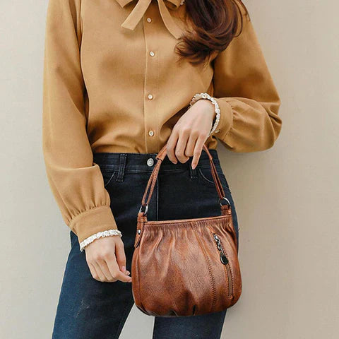 Iris - Classic Autumn Handbag Made from Soft Leather for Women