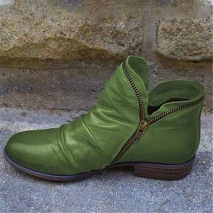 Julie™ - Leather Boots with Zip for Women