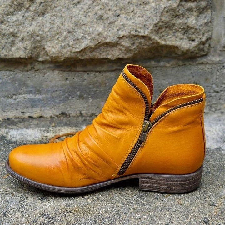 Julie™ - Leather Boots with Zip for Women