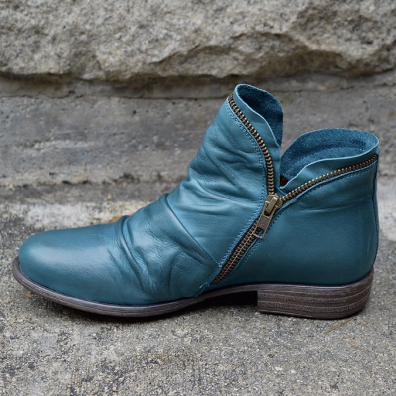 Julie™ - Leather Boots with Zip for Women