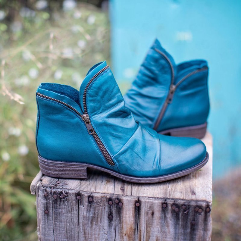 Julie™ - Leather Boots with Zip for Women